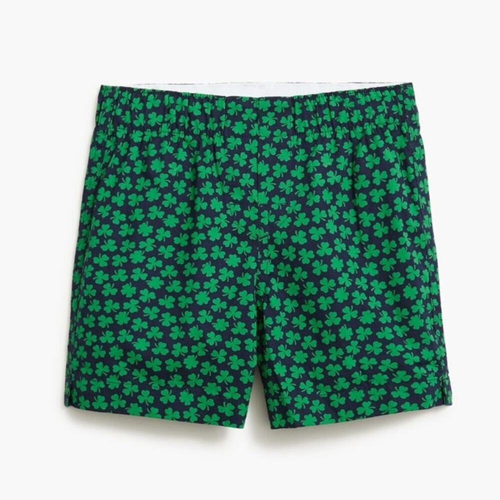 Crewcuts Boxer Shorts Boys XS Navy Green Clover Cotton St Patrick's Day Preppy